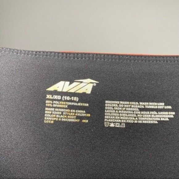 Avia Red Blue Black Cropped Colorblock Active Sportswear Leggings Stretch XL - Picture 8 of 8